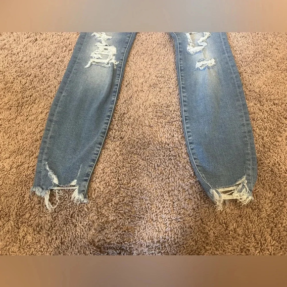 H&M High Waist Distressed Raw Hem Super Skinny Jeans Women’s Size 26 - Picture 5 of 9